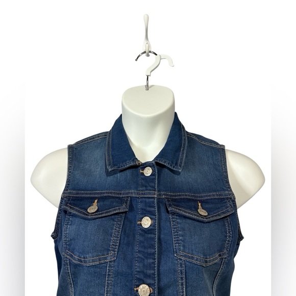 NEW, Wax Jean, Denim Vest, Size L, Perfect for Layering, Blue - Picture 5 of 9